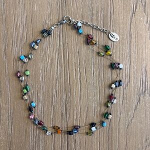 Glass bead bohemian choker necklace